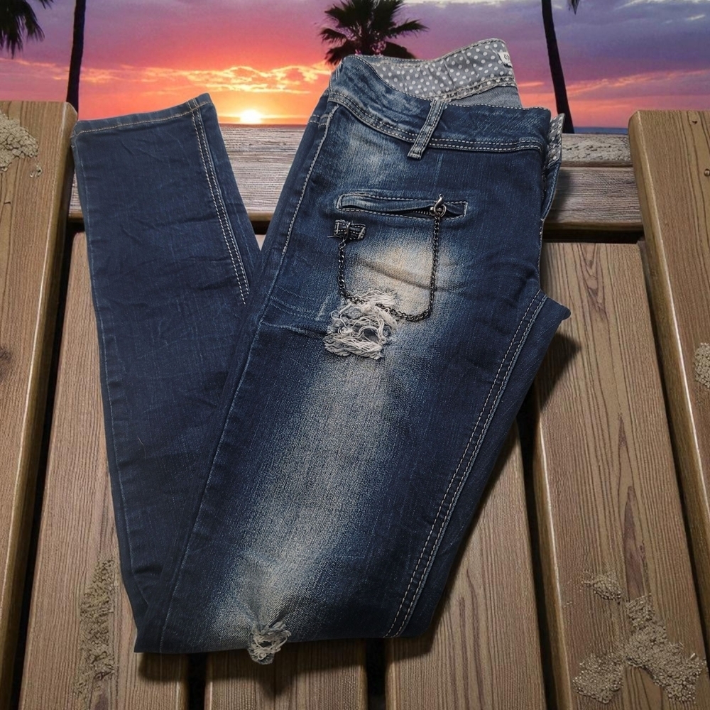 ANULE "UP & UP" - 30W X 32L  Distressed Blue Jeans - Picture 2 of 11
